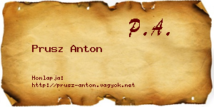 Prusz Anton névjegykártya
